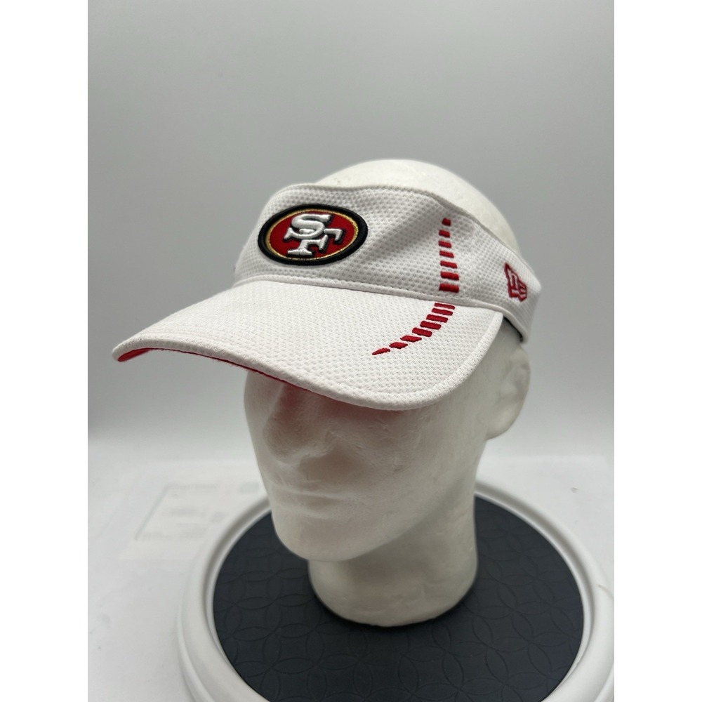 San Francisco 49ers New Era NFL Equipment White Red Adjustable Visor Cap